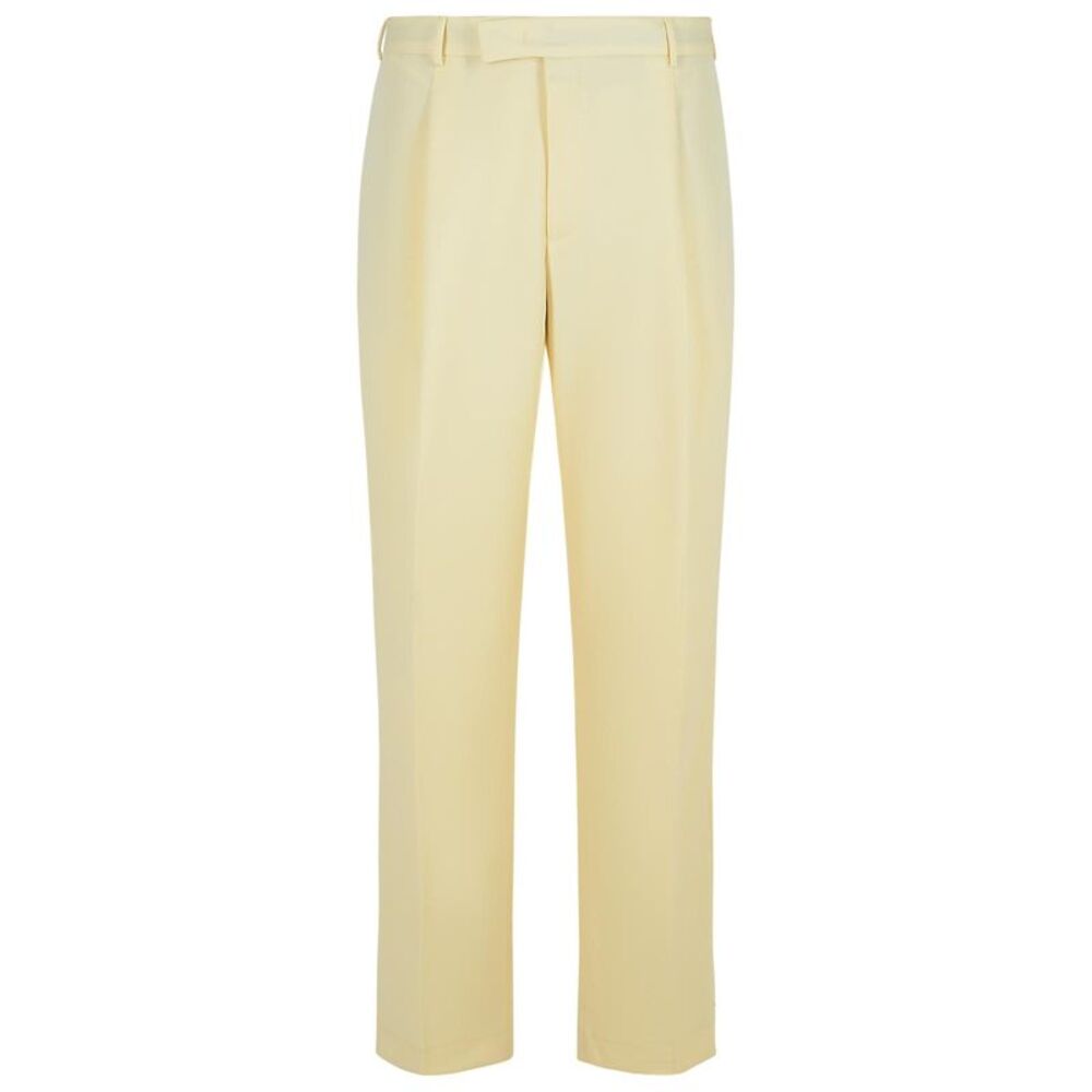 Pt01 Ivory Virgin Wool Trousers Men